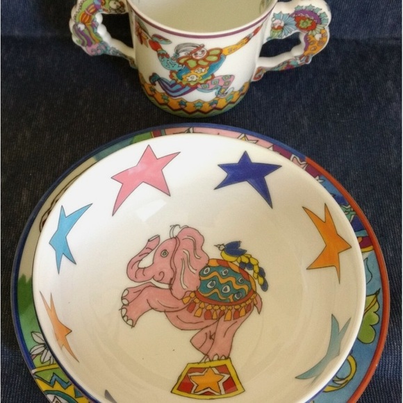 Tiffany & Co. “Fantasy”MUG, BOWL, and PLATE TRIO ~ Gene Moore ~1997 Tiffany & Co - Picture 5 of 8